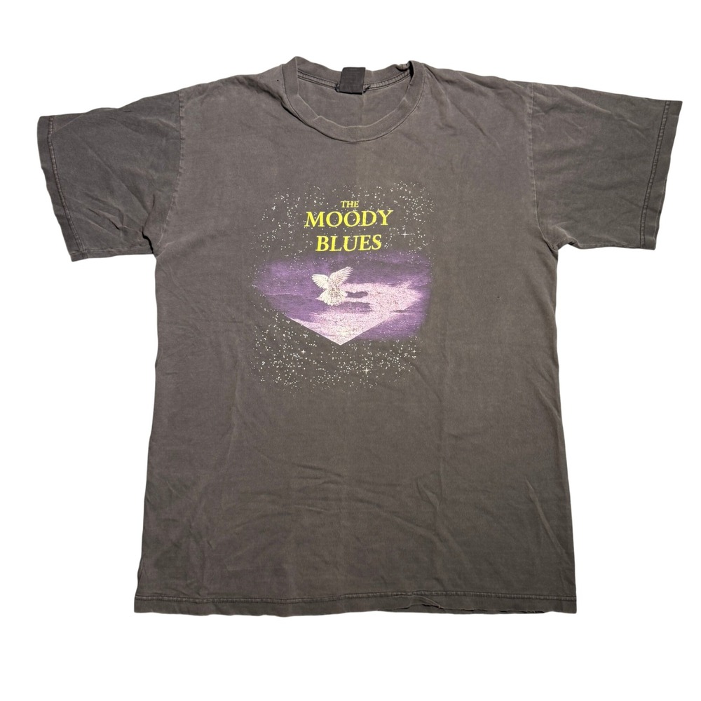 Vintage The Moody Blues Concert Tour T Shirt Giant Faded Black Mens XL 90s Rock